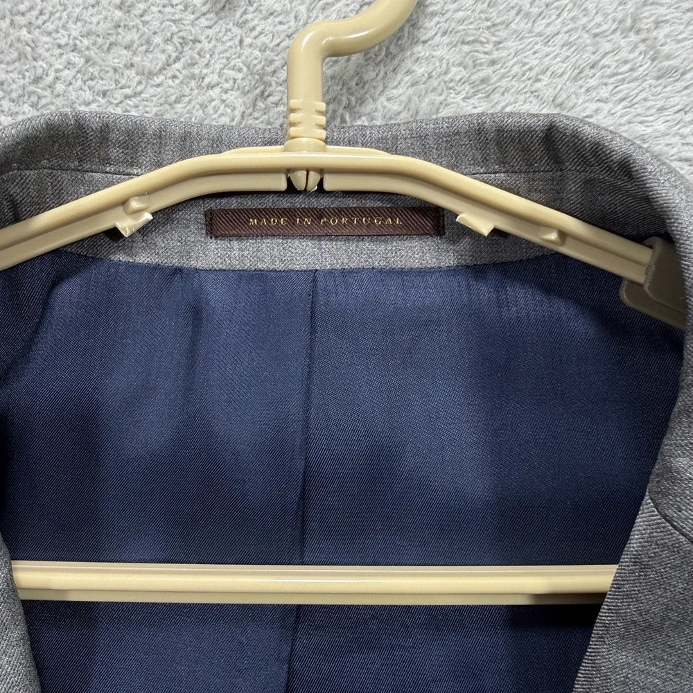 J.Hilburn Blazer Mens 47L Gray Wool Sport Coat Vitale Barberis Canonico Italy